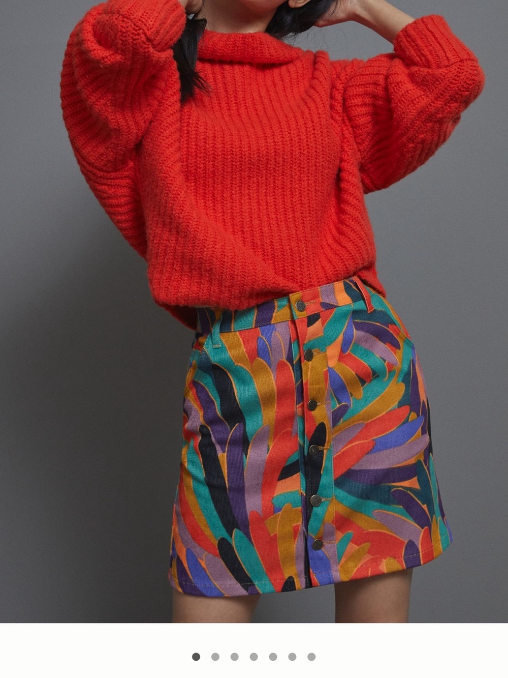Anthro | Farm Rio Corduroy Skirt in "Novelty" | Great Condition | Size Large